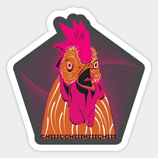 Screaming Rooster Sticker